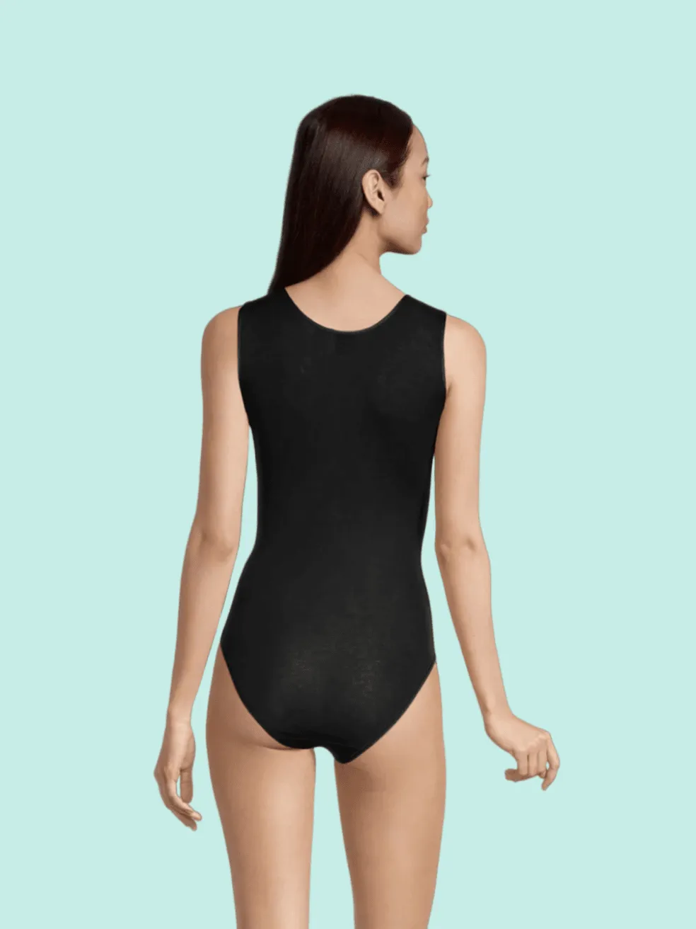 100% Cotton With Satin Bodysuit Scoopneck Tank
