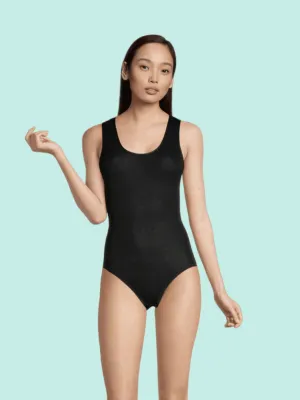 100% Cotton With Satin Bodysuit Scoopneck Tank