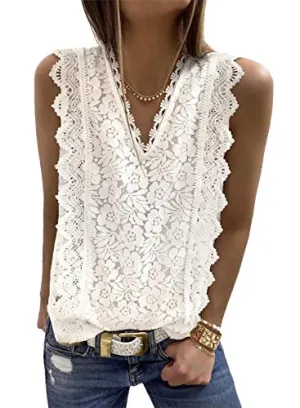 Astylish Lace Crochet Tank Top
