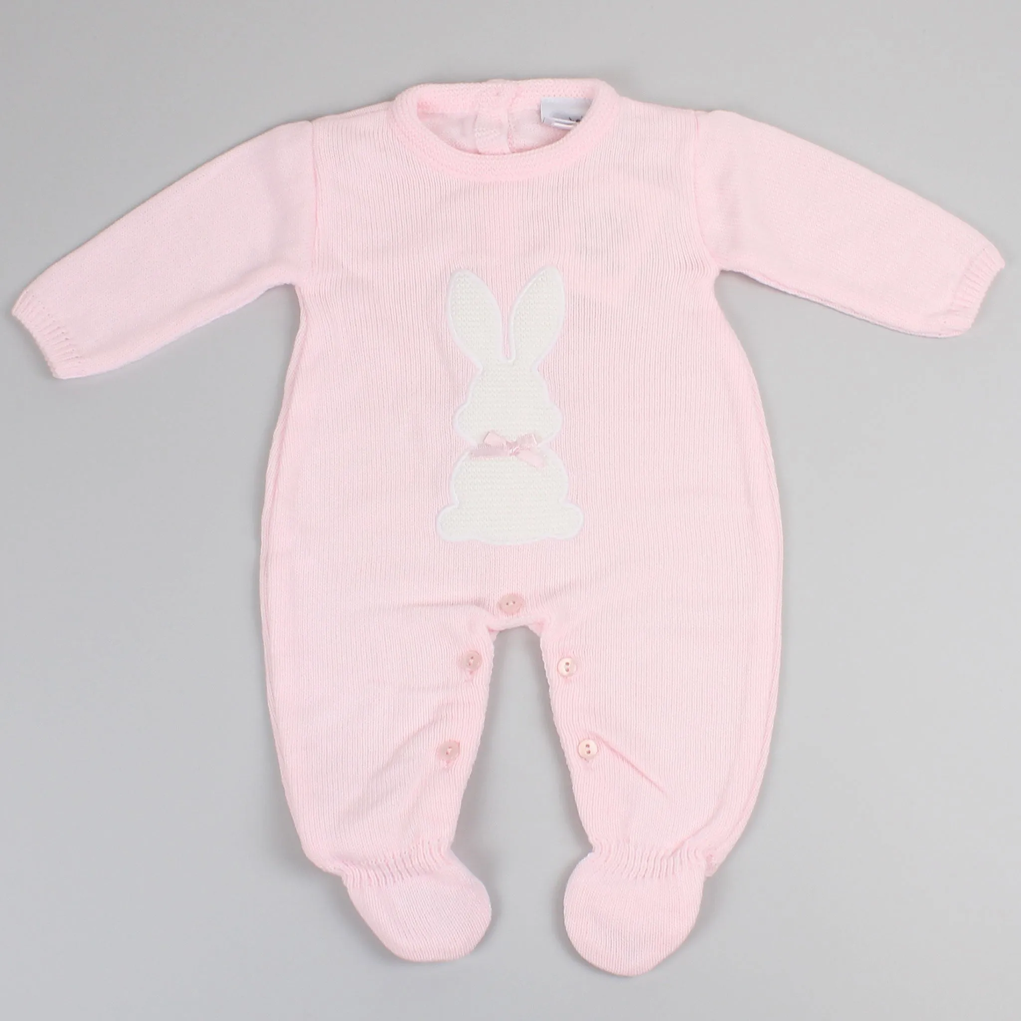 Baby Girl All In One with Bunny - Knitted Outfit