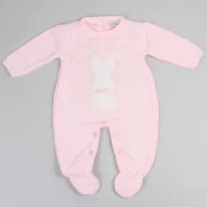 Baby Girl All In One with Bunny - Knitted Outfit