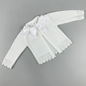 Baby Girls Cardigan Cream With Bows
