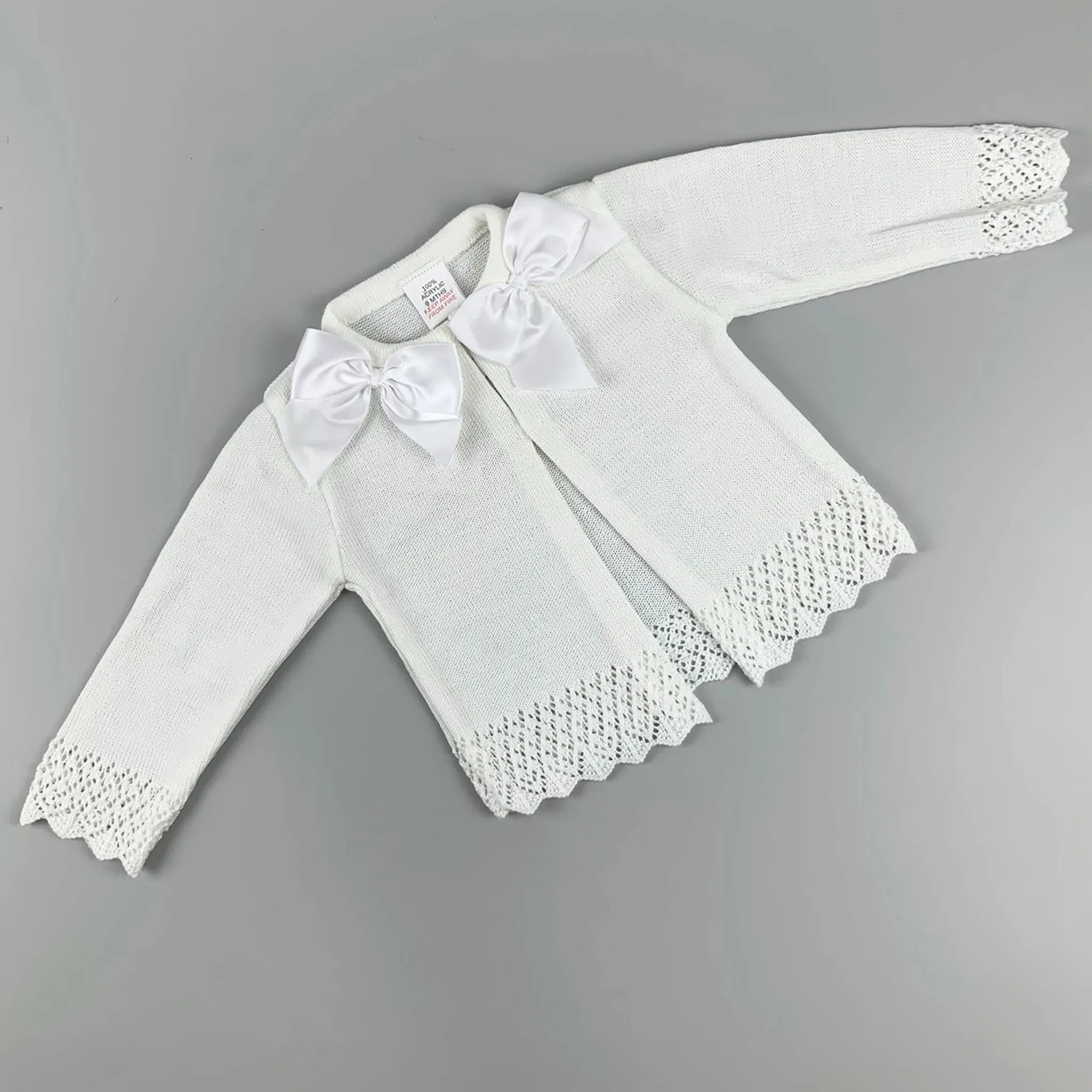Baby Girls Cardigan Cream With Bows