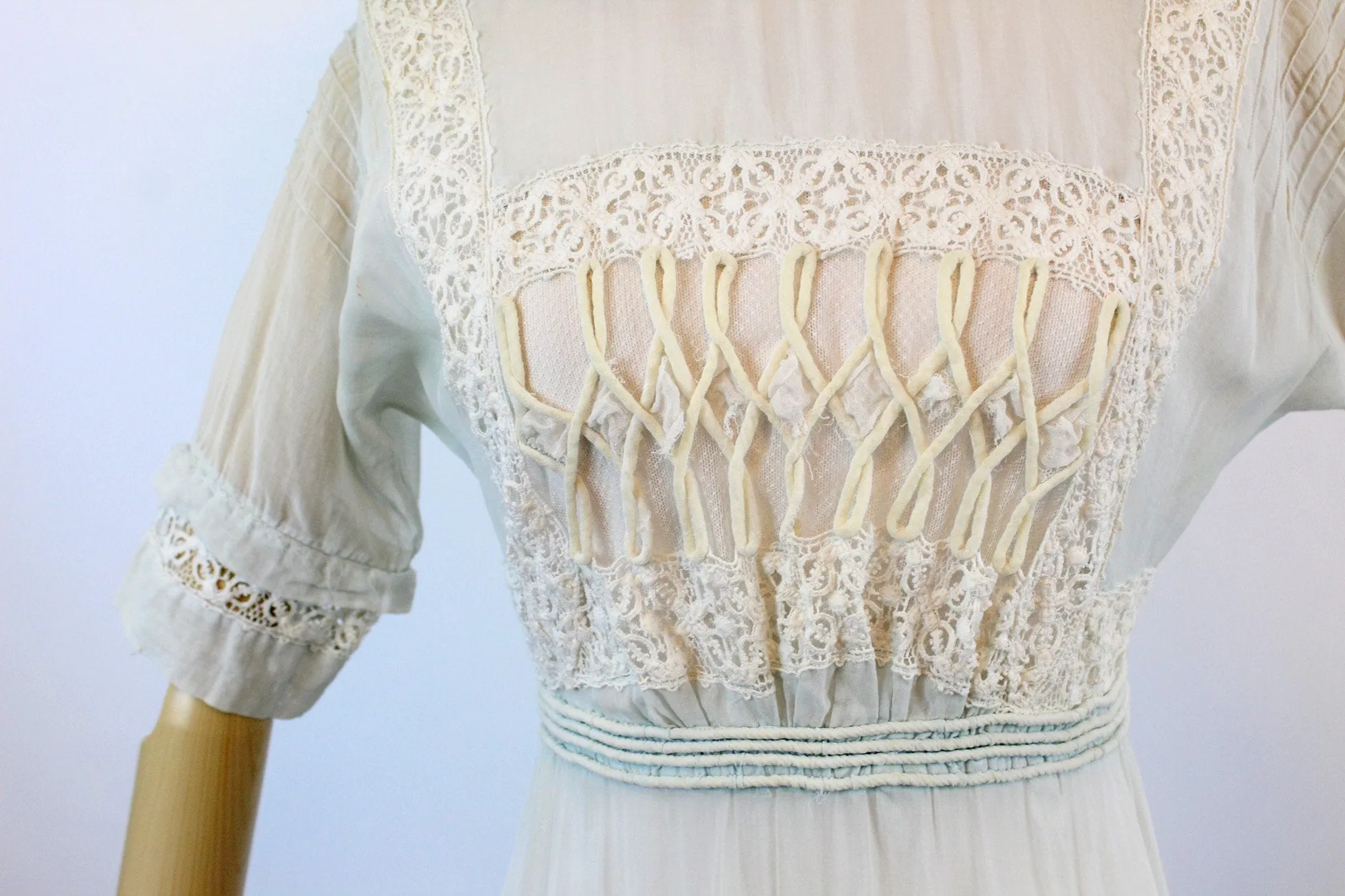 BLUE twisted SWIRL antique edwardian dress xs | new spring summer