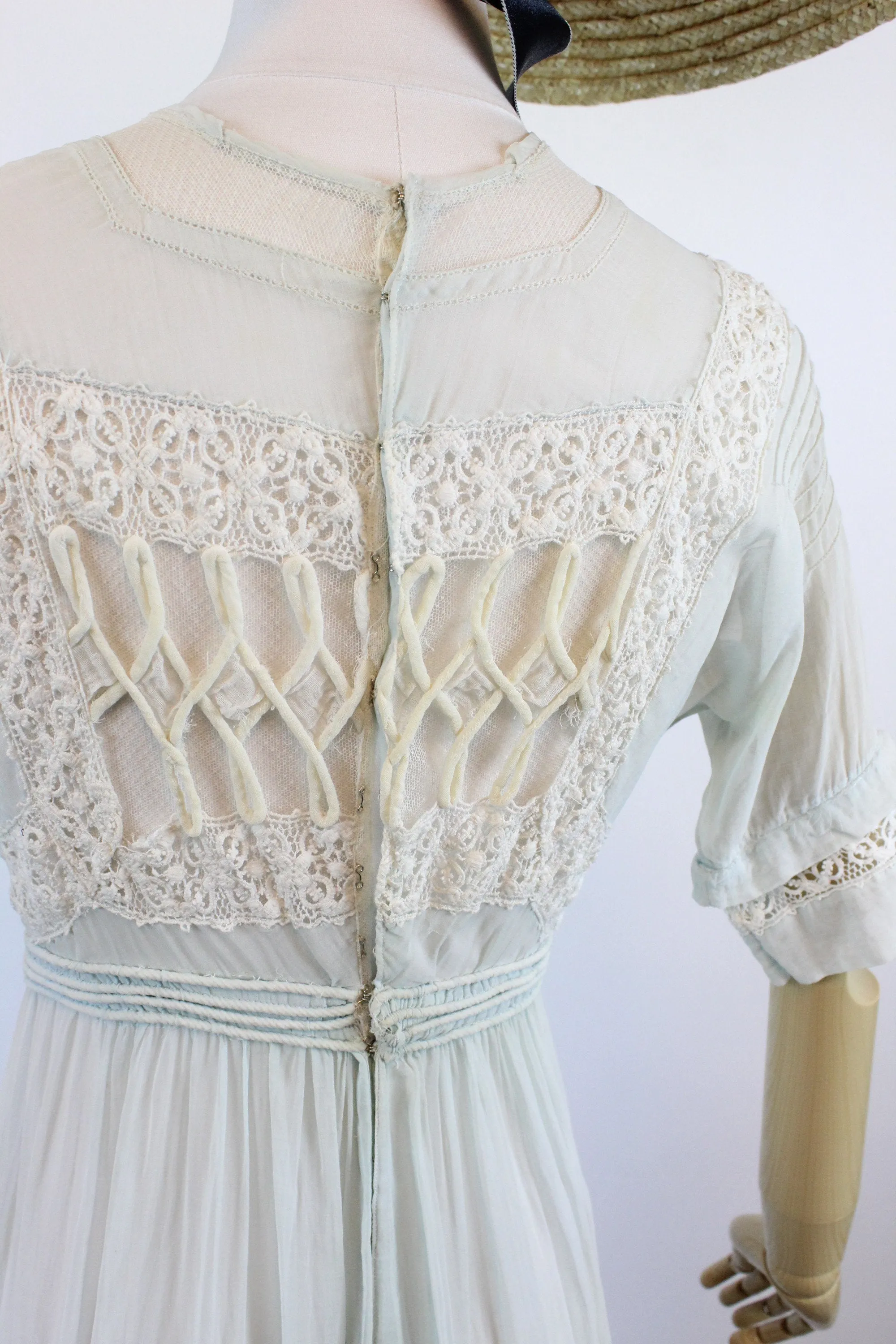 BLUE twisted SWIRL antique edwardian dress xs | new spring summer
