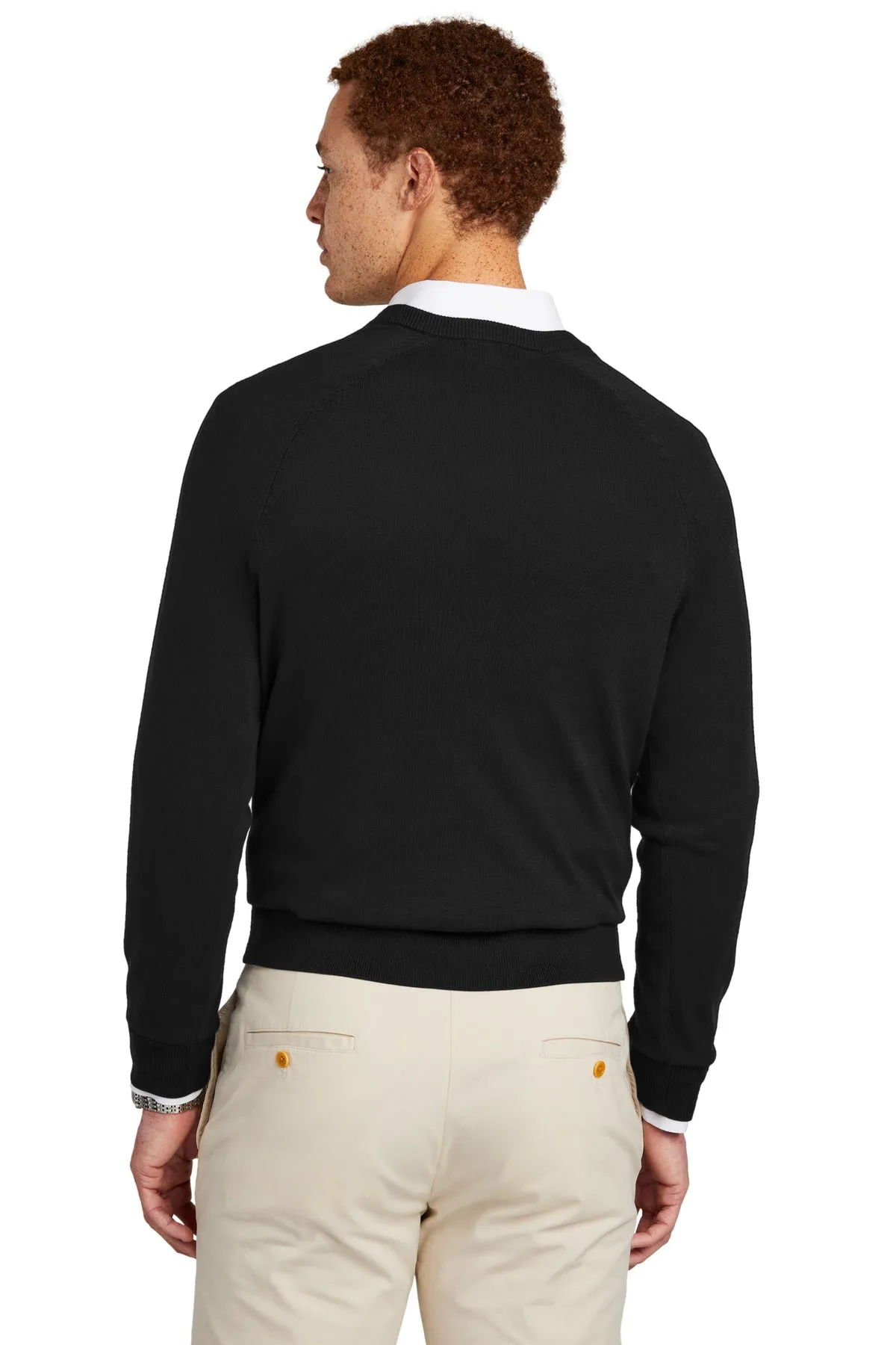 Brooks Brothers Cotton Stretch V-Neck Sweater BB18400 Deep Black