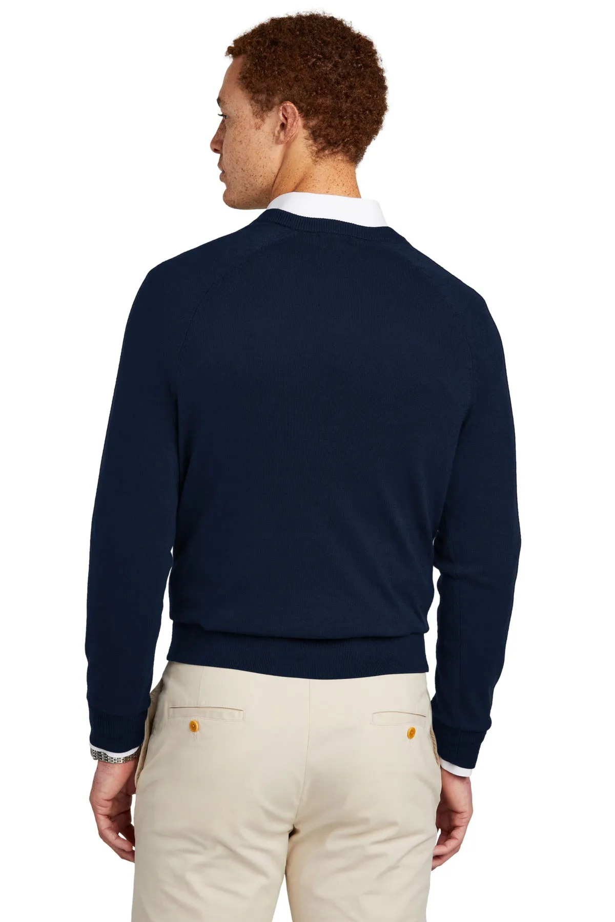 Brooks Brothers Cotton Stretch V-Neck Sweater BB18400 Navy Blazer