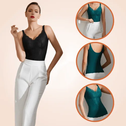 Built-In Bra Wide Strap Full Chest Support Body Shaper Cami