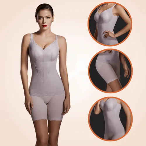 Built-In Bra Wide Strap Full Chest Support Body Shaper Cami