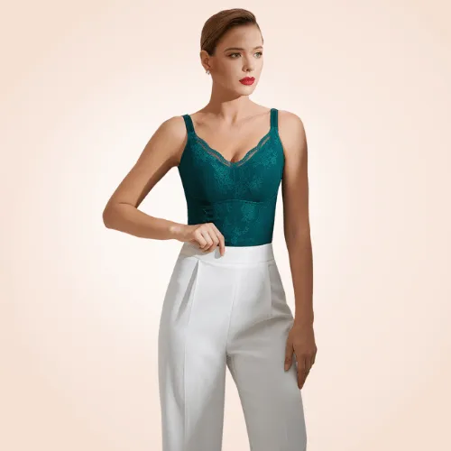 Built-In Bra Wide Strap Full Chest Support Body Shaper Cami