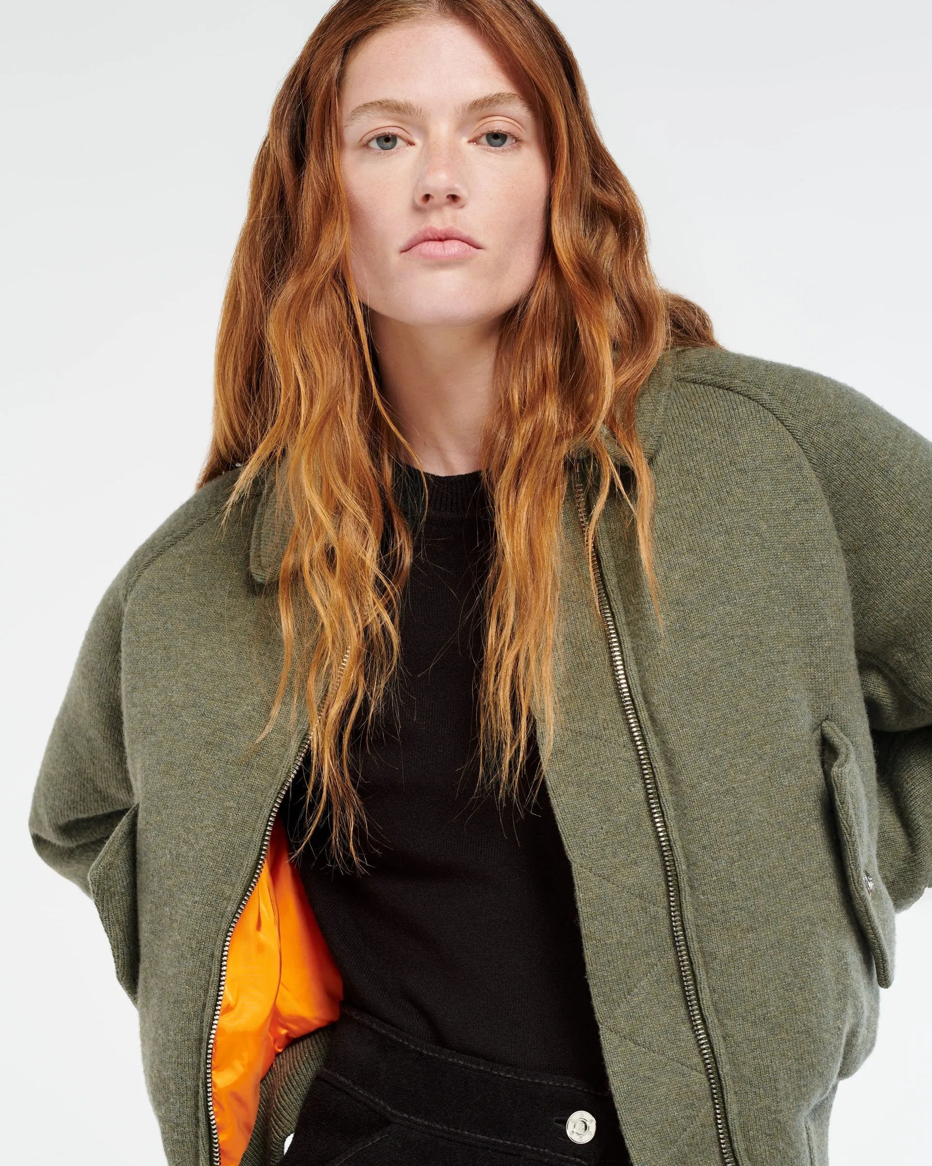 Cashmere and wool bomber jacket