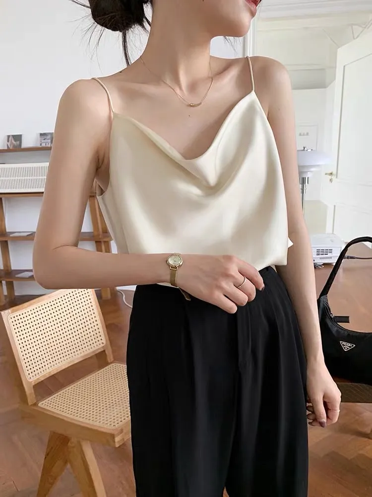 Drape Satin Camisole [2 Colours]