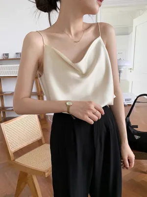 Drape Satin Camisole [2 Colours]