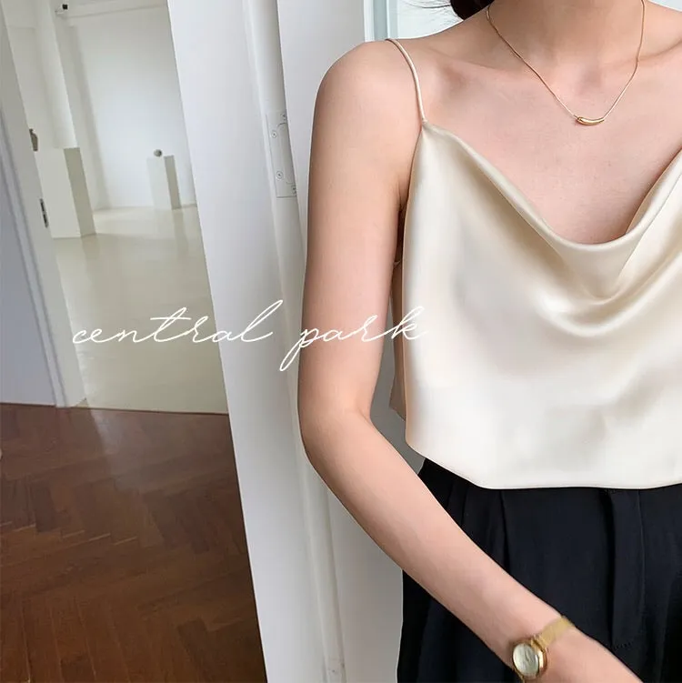 Drape Satin Camisole [2 Colours]
