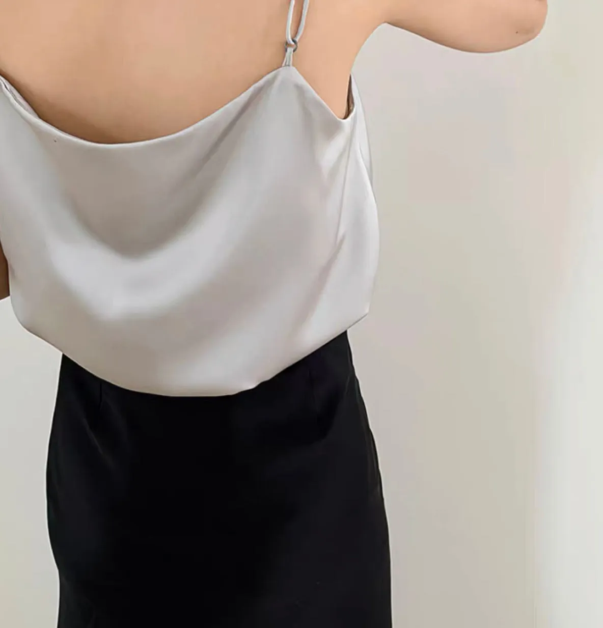 Drape Satin Camisole [2 Colours]