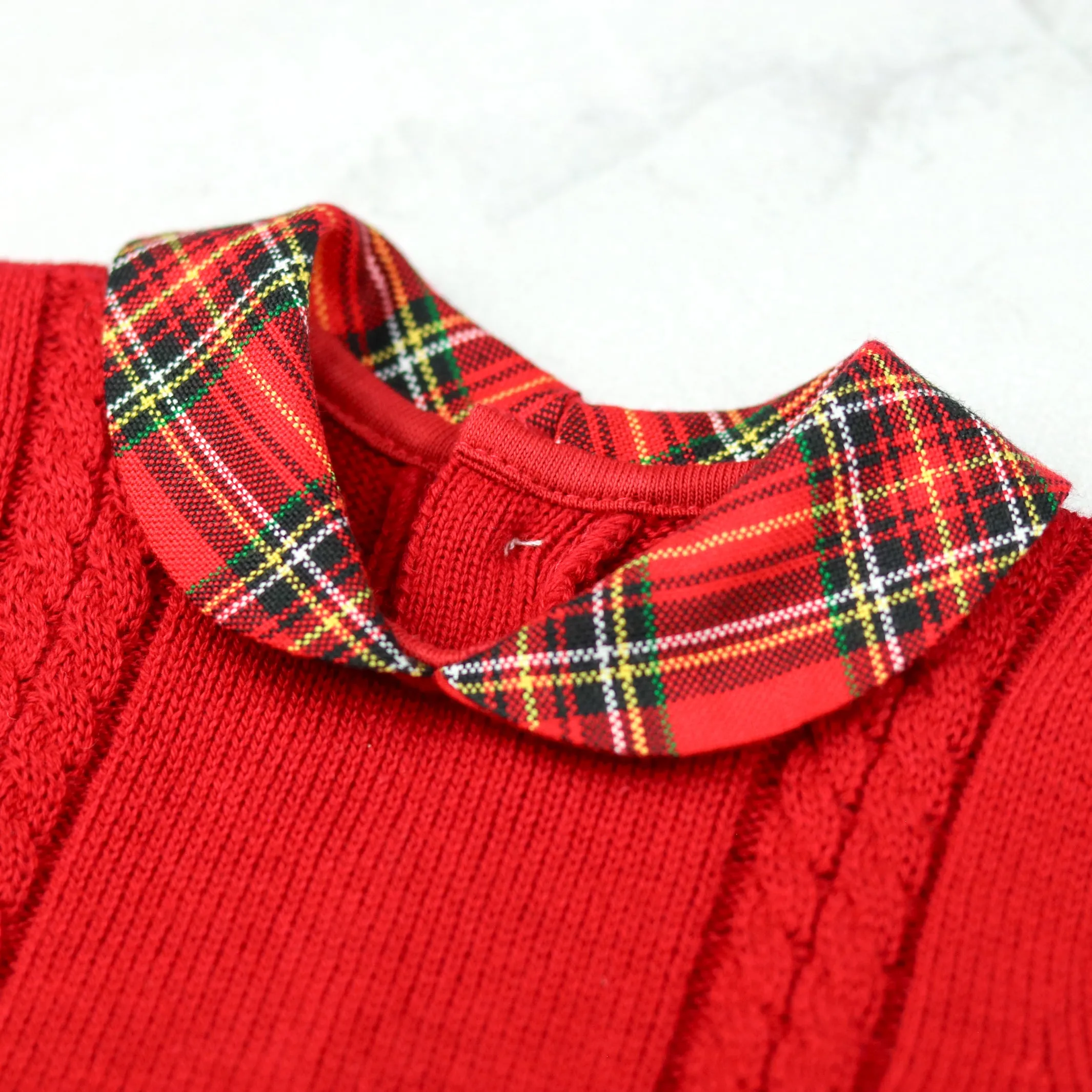 Elizabeth Red Knit Baby Girl Party Dress