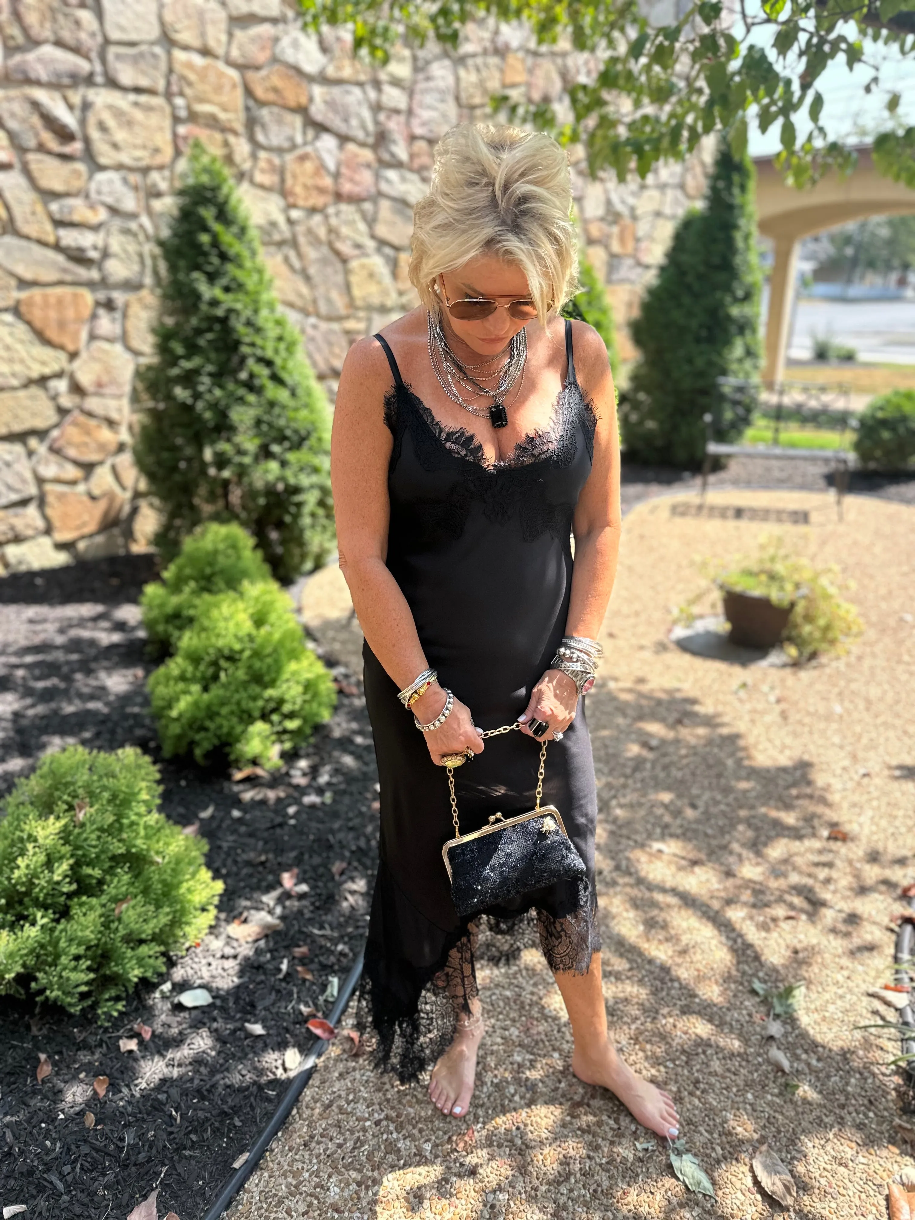 Emma Bottom Slip Dress In Black