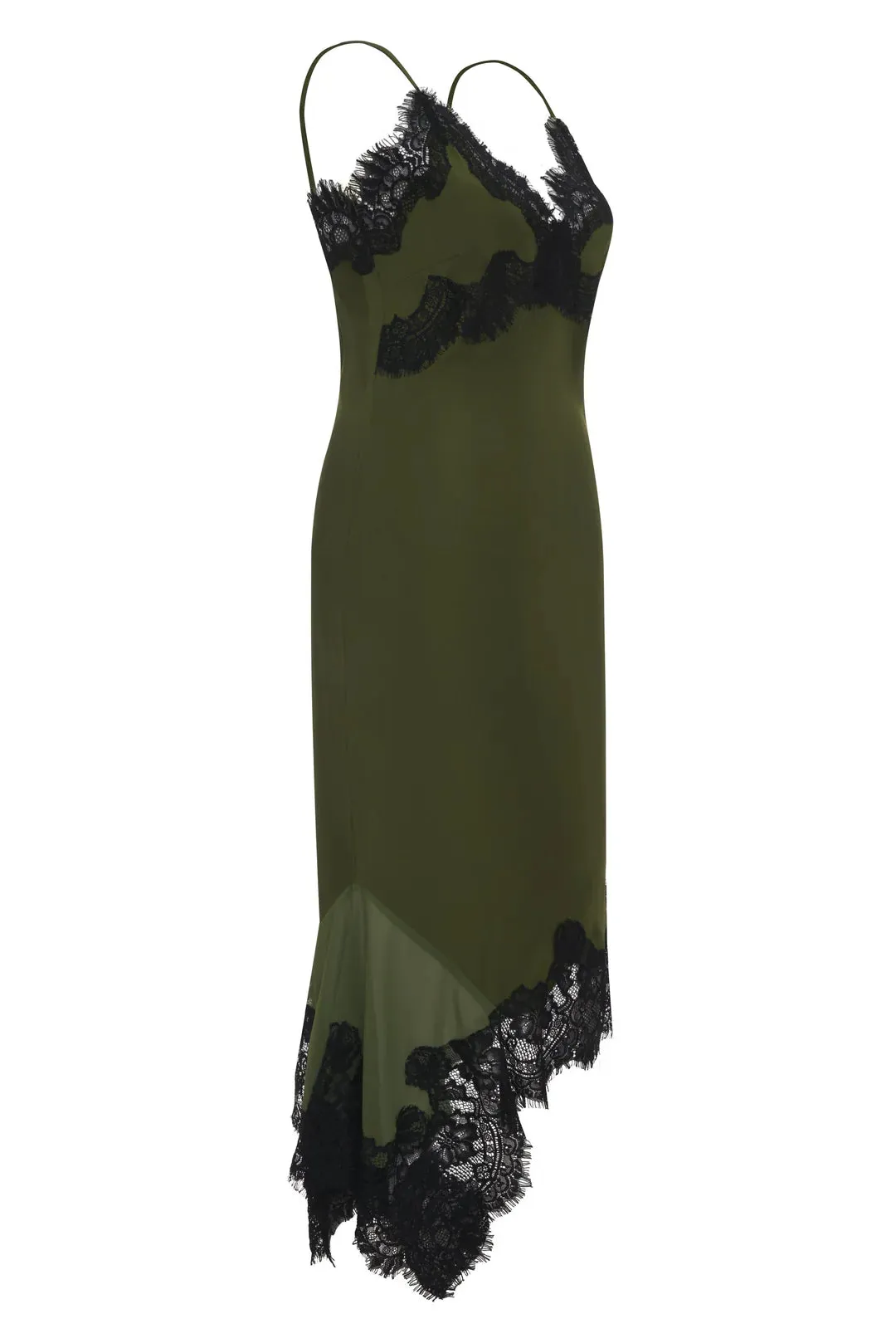 Emma Bottom Slip Dress In Moss