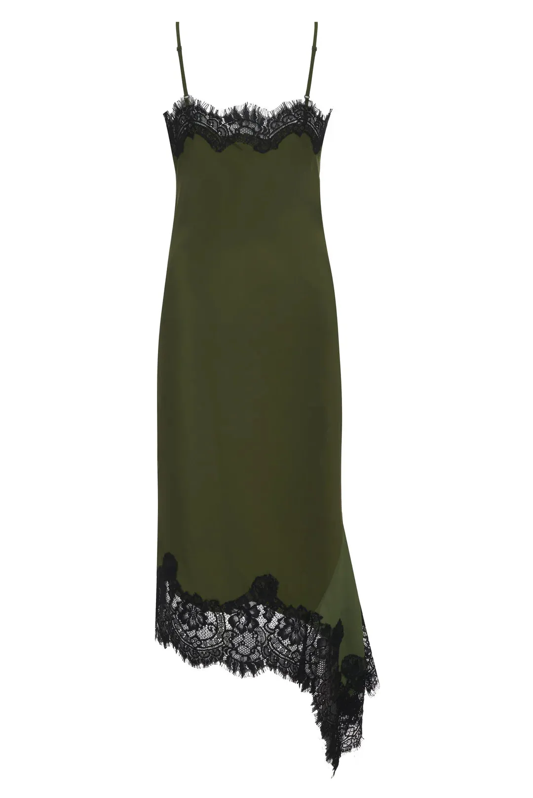 Emma Bottom Slip Dress In Moss