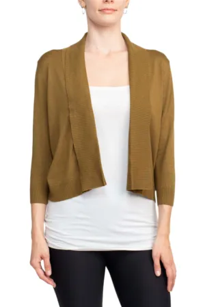 Esperanza Open Front 3/4 Sleeve Cropped Rayon Cardigan