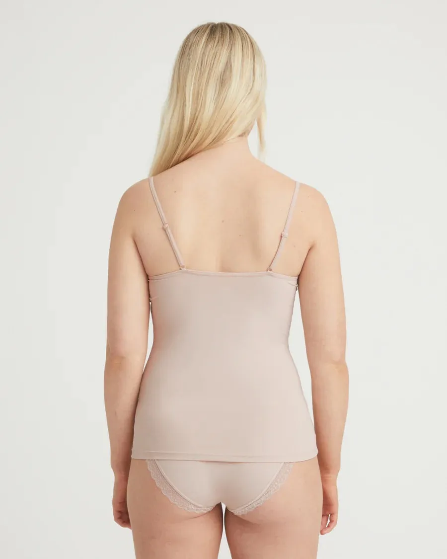 Everyday Camisole With Lace Trim - Beige