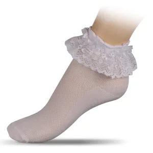Gymnastics and Dance Sock with Lace INDIGO