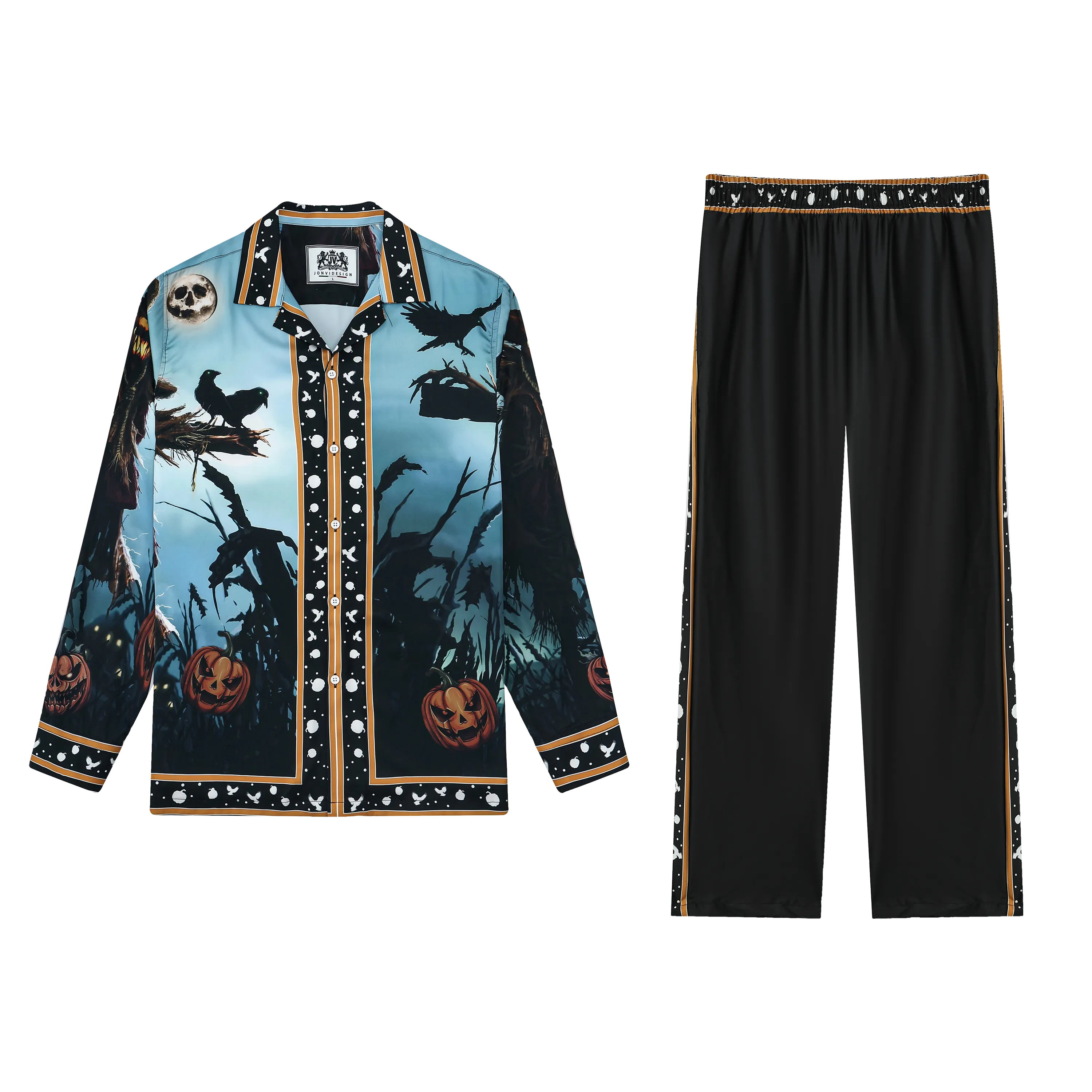 Halloween Bogy Casual Trousers With Elastic Waistband