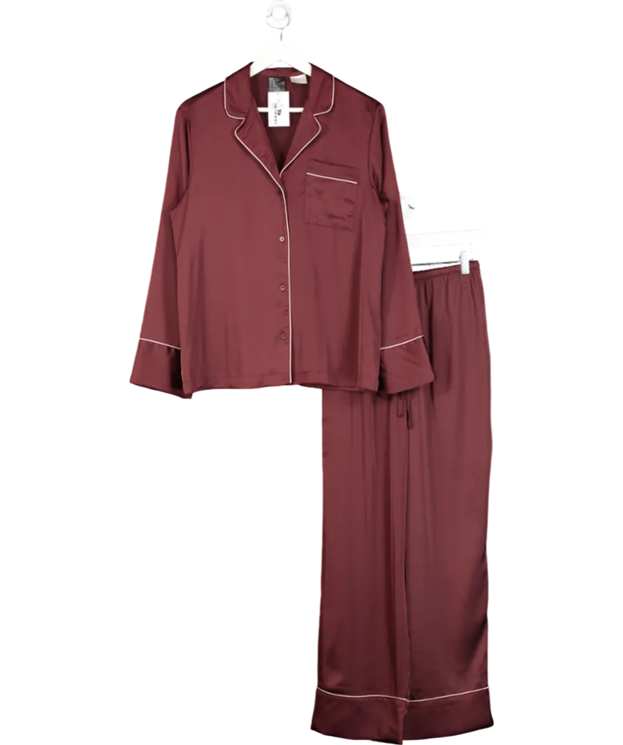 H&M Red Satin Pyjamas UK XS
