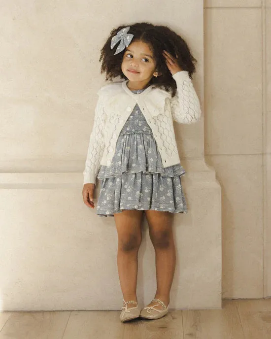 Ivory Ruffle Cardigan - Noralee