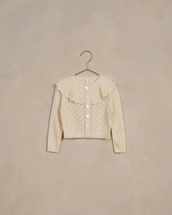 Ivory Ruffle Cardigan - Noralee