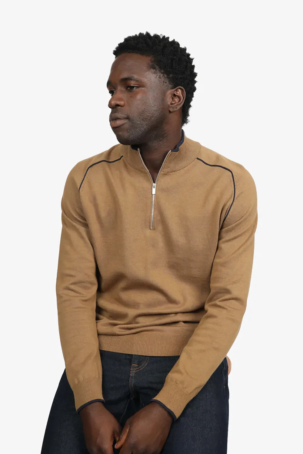 JAMES HARPER COTTON 1/4 ZIP KNIT JHK55