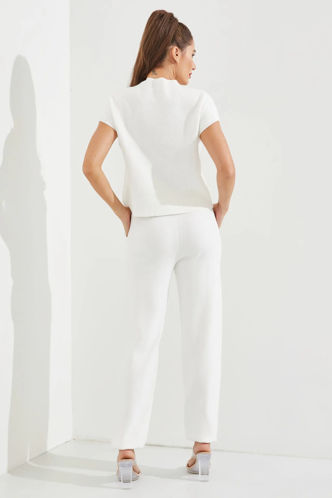 Knit Short Sleeve Top and Jogger Pants Set