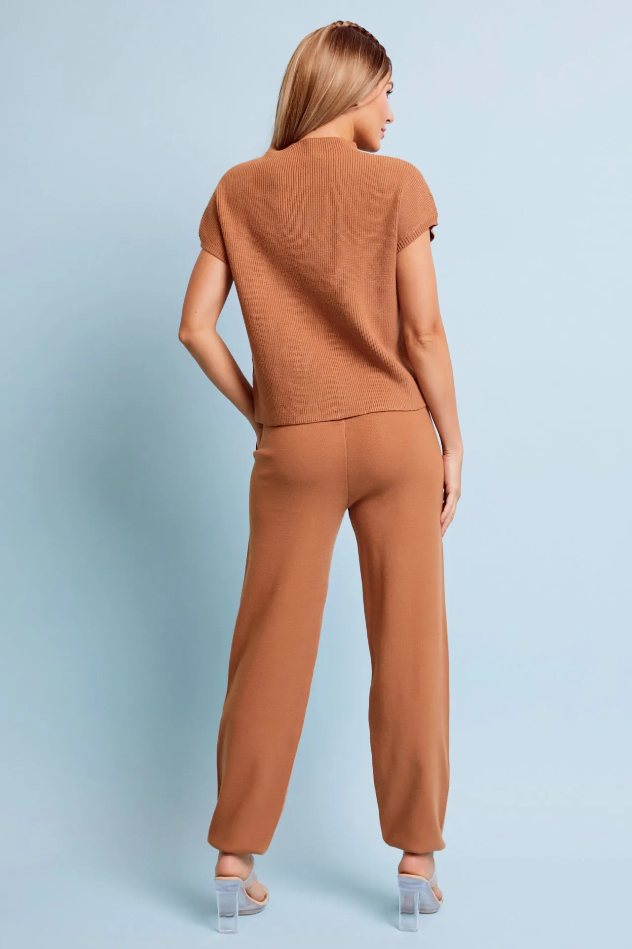 Knit Short Sleeve Top and Jogger Pants Set