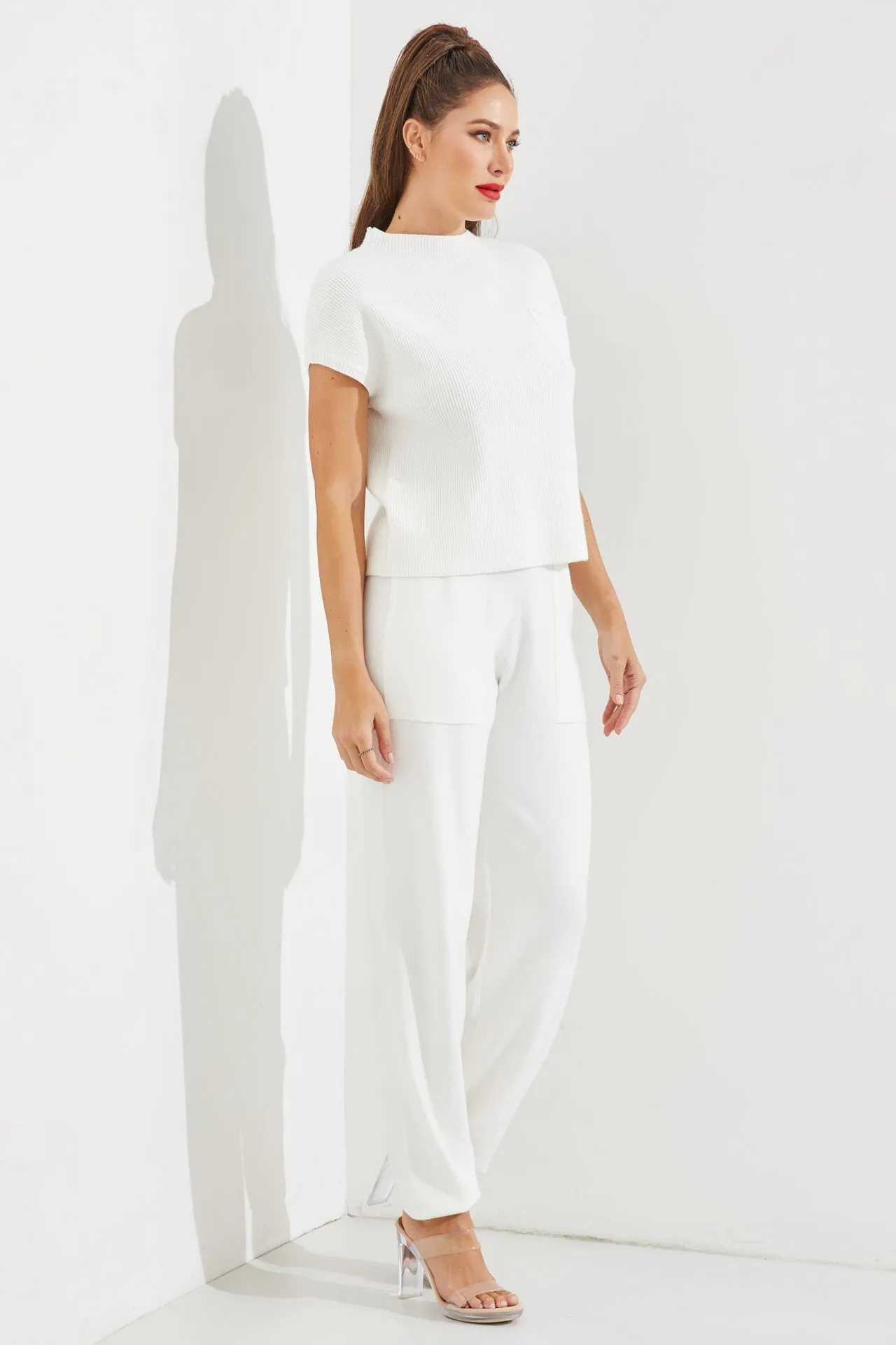 Knit Short Sleeve Top and Jogger Pants Set