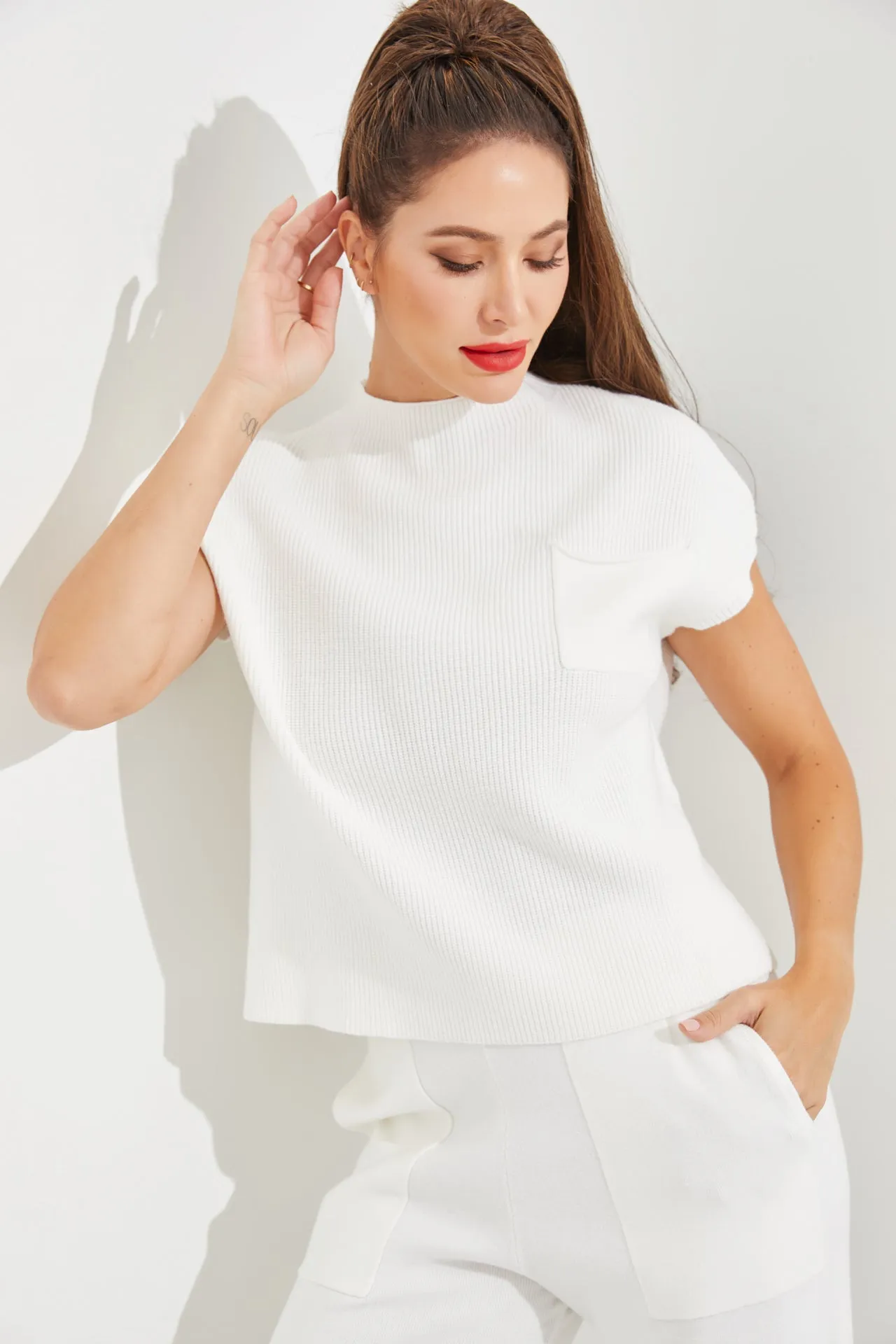 Knit Short Sleeve Top and Jogger Pants Set