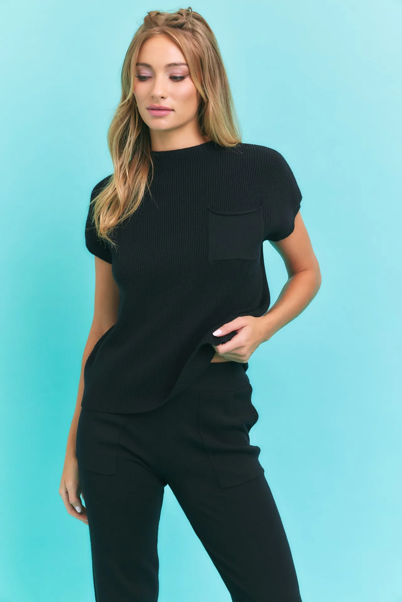 Knit Short Sleeve Top and Jogger Pants Set
