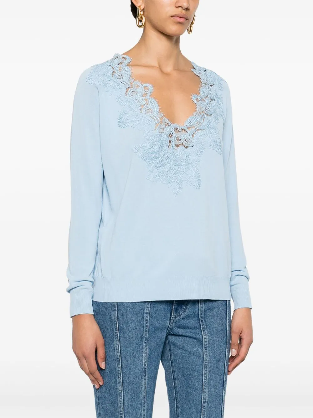 Lace detail cotton top