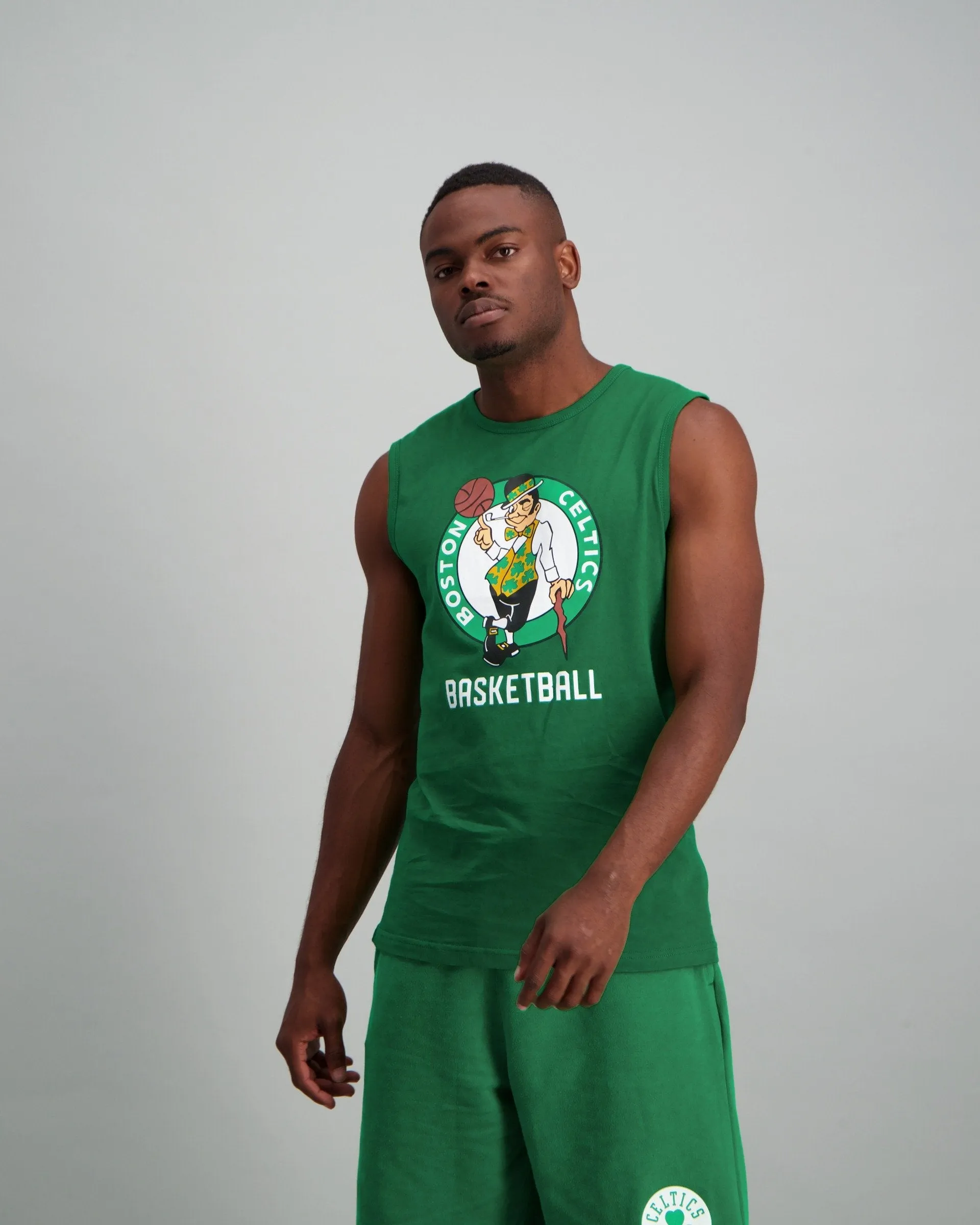 Men's Celtic Straight Hem Retro Cotton Vest - Green