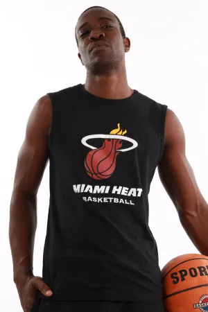 Men's Miami Retro Cotton Vest (Straight Hem) - Black