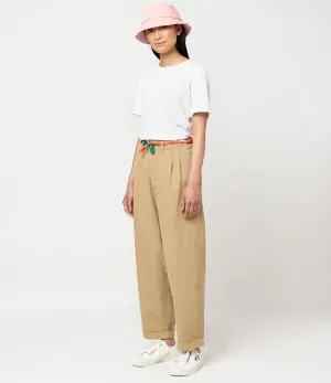 Merz b. Schwanen - PANTS03 Pleated-Front Pants, Organic Cotton Poplin, Relaxed Fit - Khaki