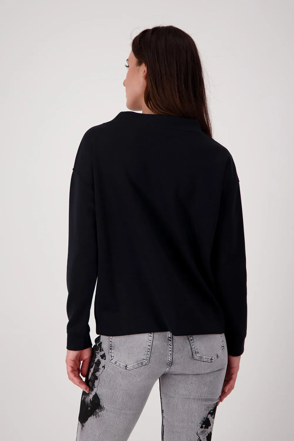Monari Sweatshirt with Rhinestone Pocket Trim M806748