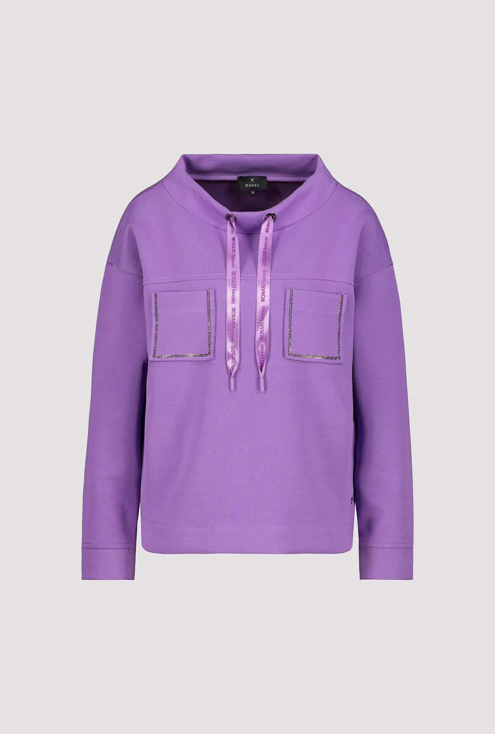 Monari Sweatshirt with Rhinestone Pocket Trim M806748