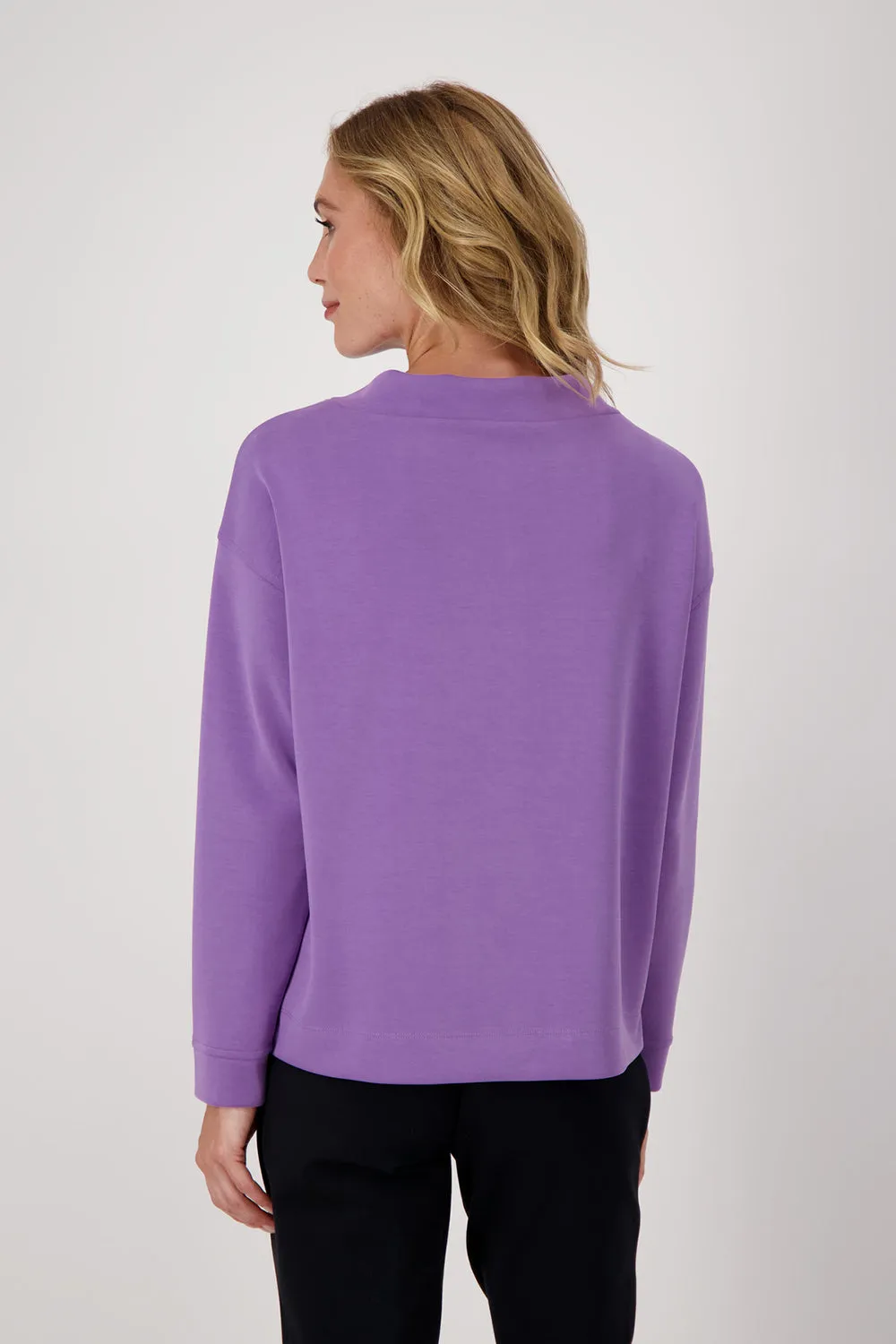 Monari Sweatshirt with Rhinestone Pocket Trim M806748