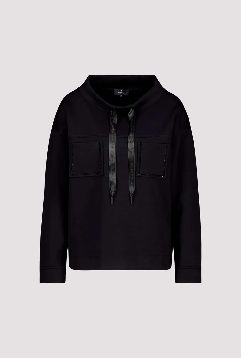 Monari Sweatshirt with Rhinestone Pocket Trim M806748