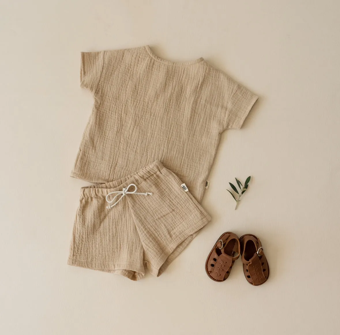 Muslin Shorts - Shortbread