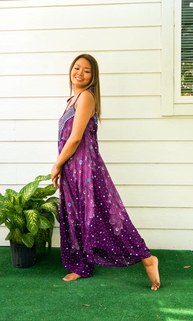 Mystic Peacock Feather Boho Jumpsuit
