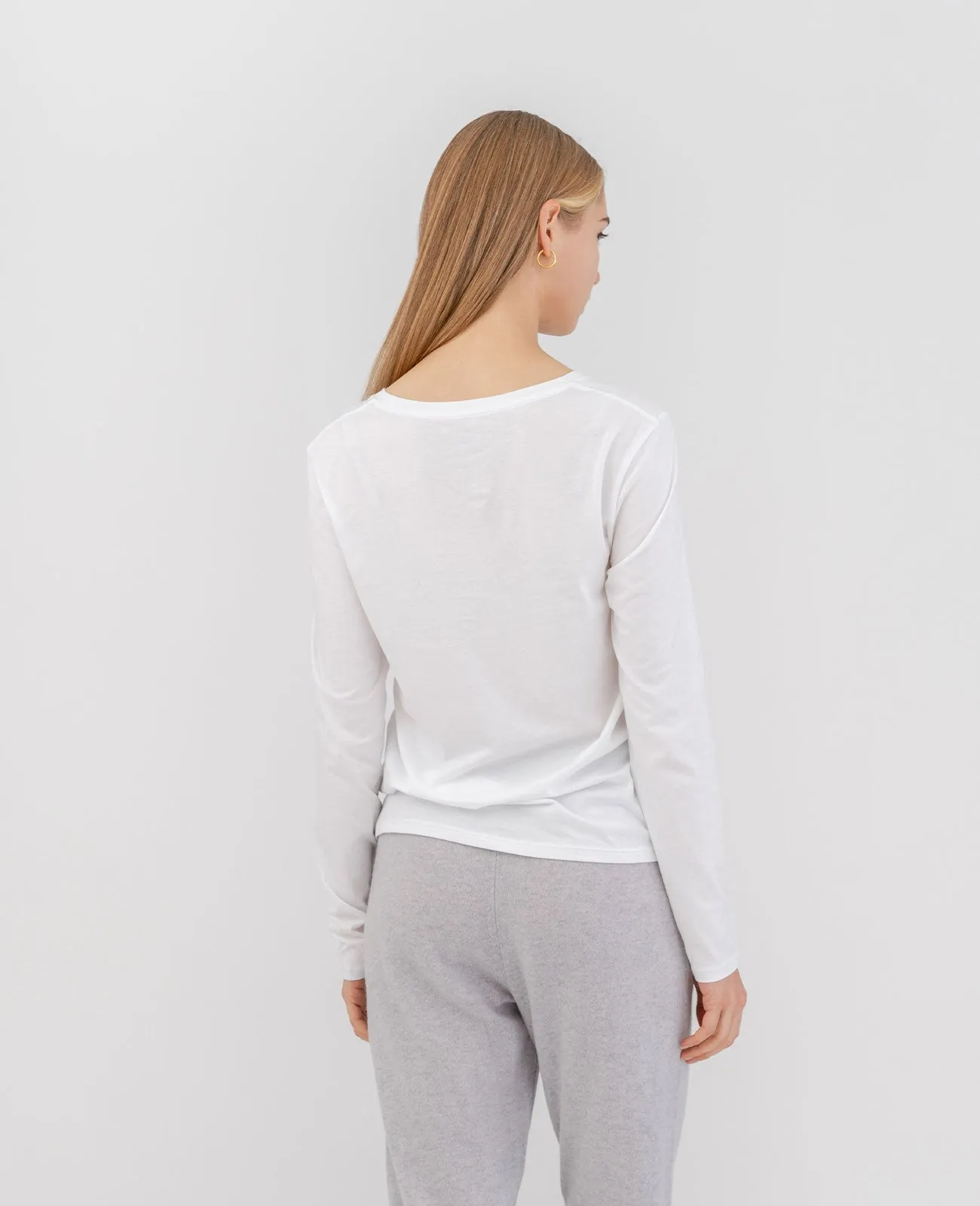 Organic Pima Cotton Long Sleeve Crew Neck Tee