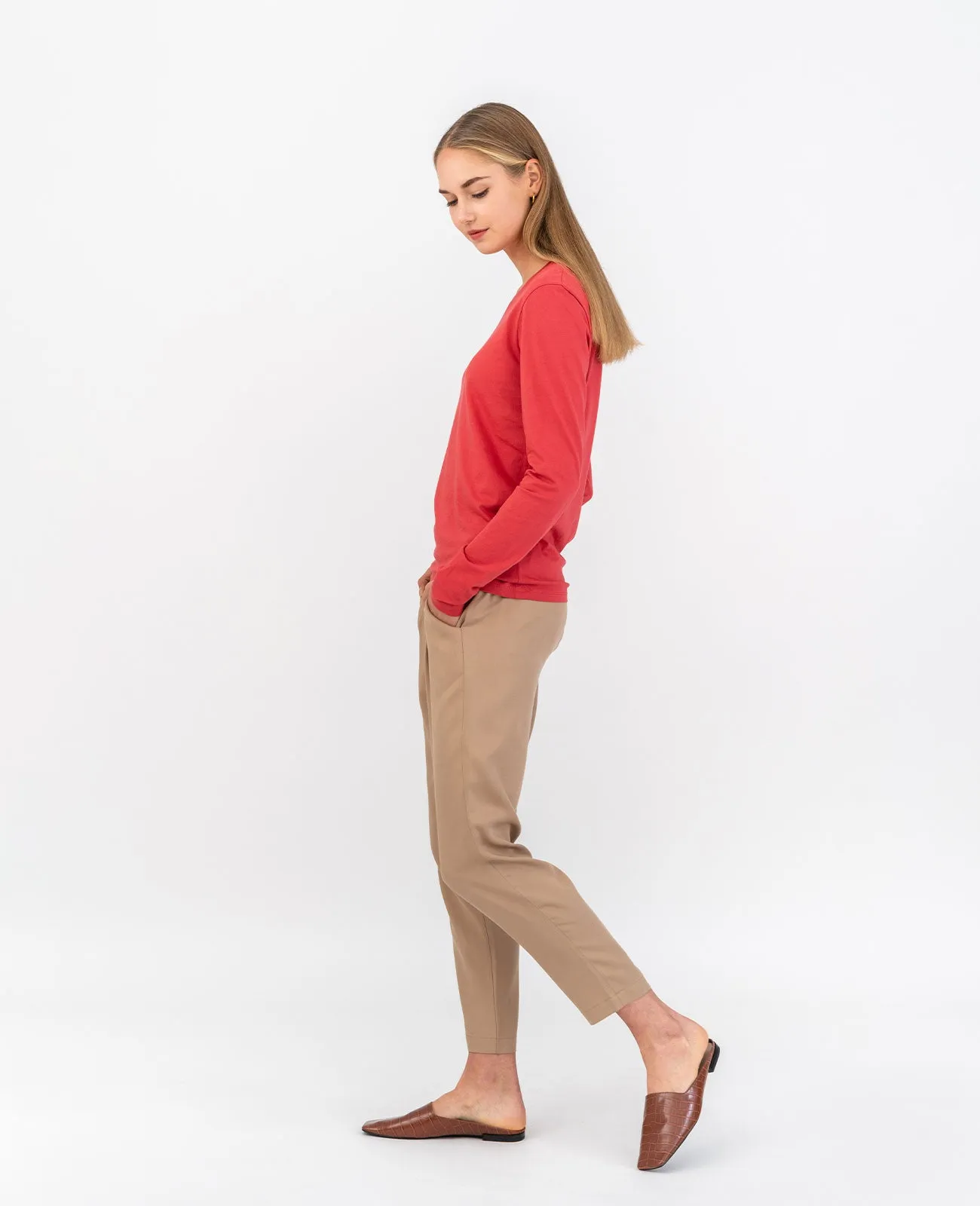Organic Pima Cotton Long Sleeve Crew Neck Tee