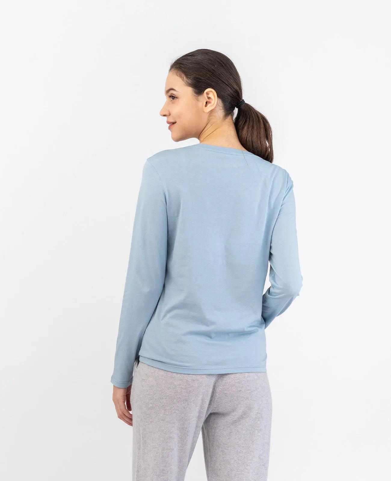 Organic Pima Cotton Long Sleeve Crew Neck Tee