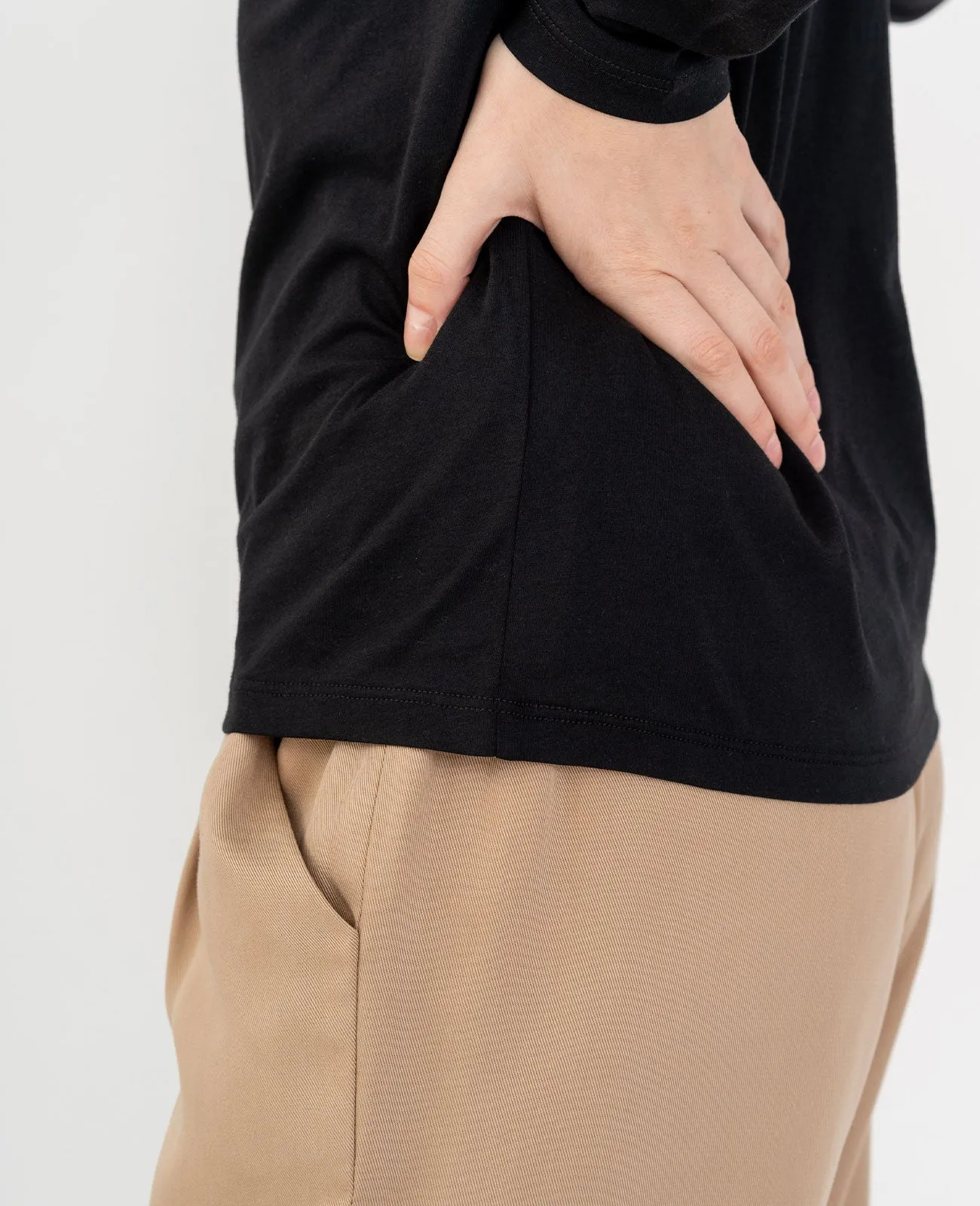Organic Pima Cotton Long Sleeve Crew Neck Tee